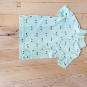 Green Polo Shirt With Bicycle Design